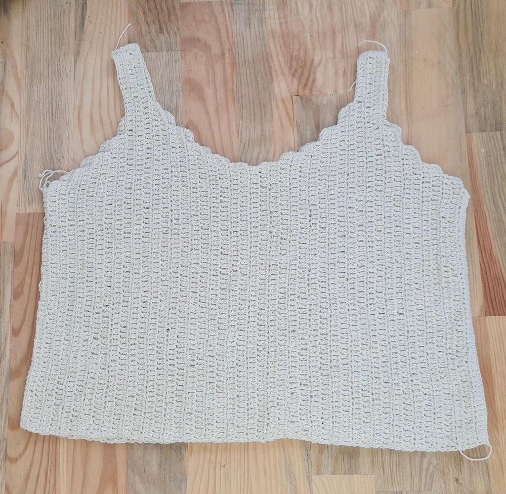Linen Crochet Tank Top Pattern: Beginner V-Neck Crop Top (S-XL)