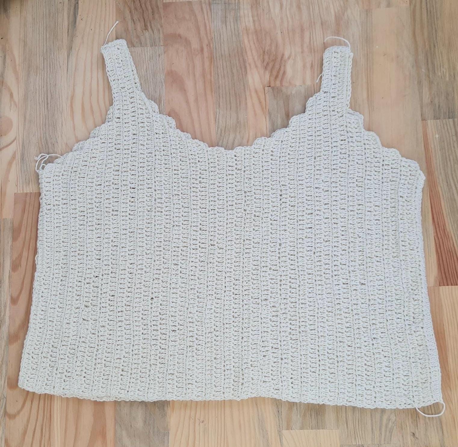 Linen Crochet Tank Top Pattern: Beginner V-Neck Crop Top (S-XL)