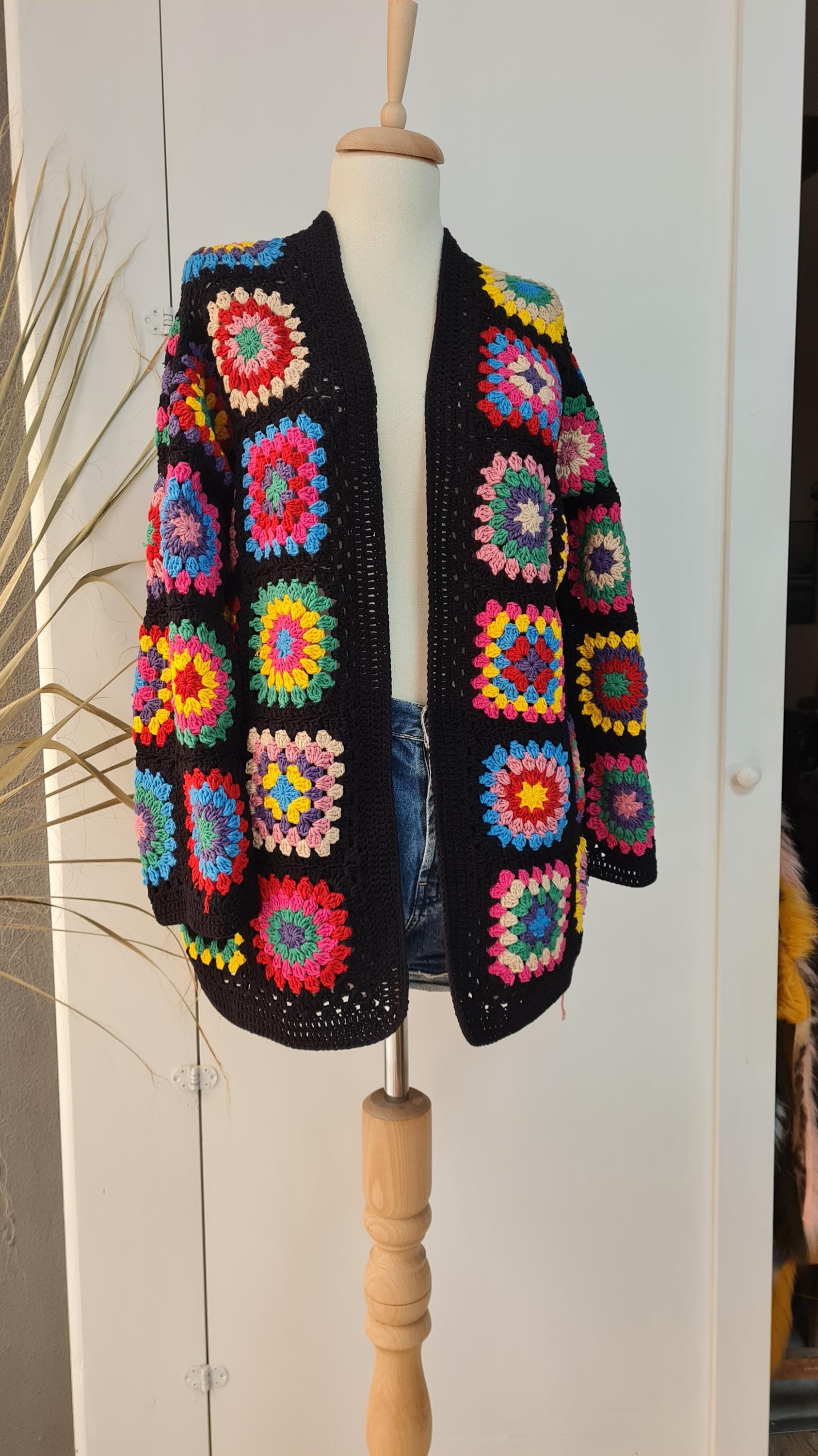 Crochet Granny Square Cardigan Pattern: Modern Unisex Sweater (PDF Pattern)