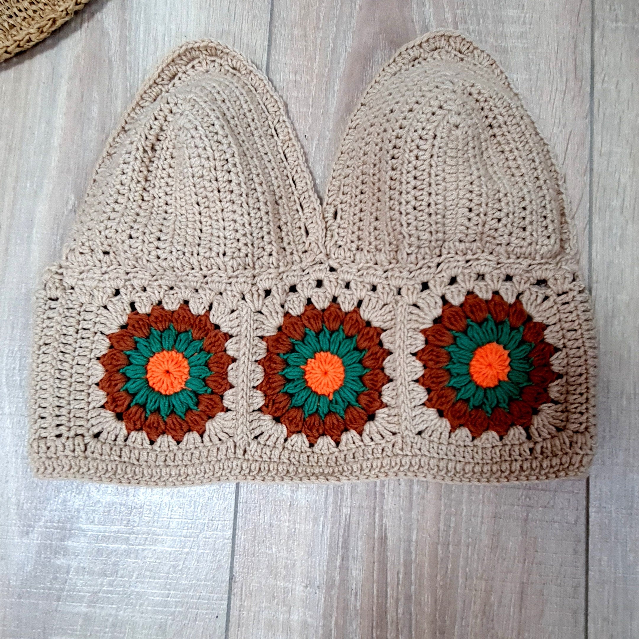 Crochet Bralette Pattern, Easy Flower Top, Boho Beach Design (PDF Pattern)