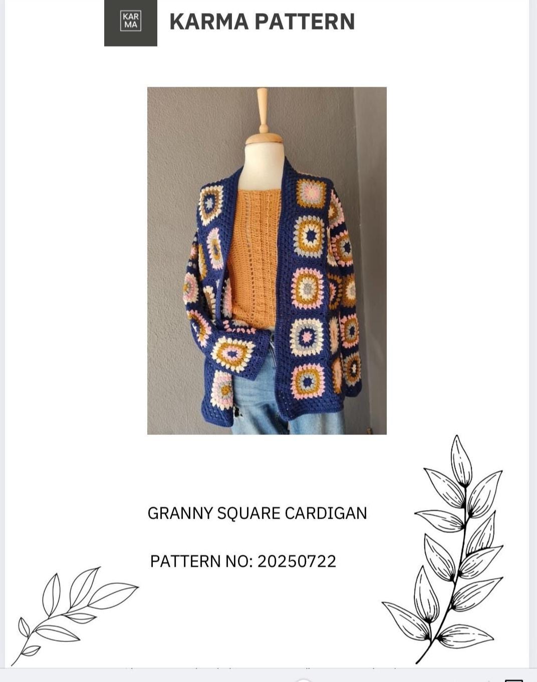 Crochet Granny Square Cardigan Pattern: Modern Unisex Sweater (PDF Pattern)