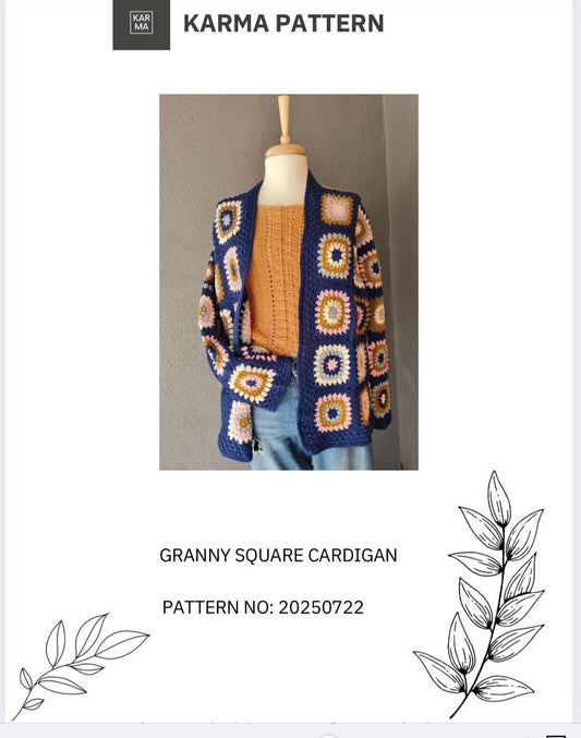Crochet Granny Square Cardigan Pattern: Modern Unisex Sweater (PDF Pattern)