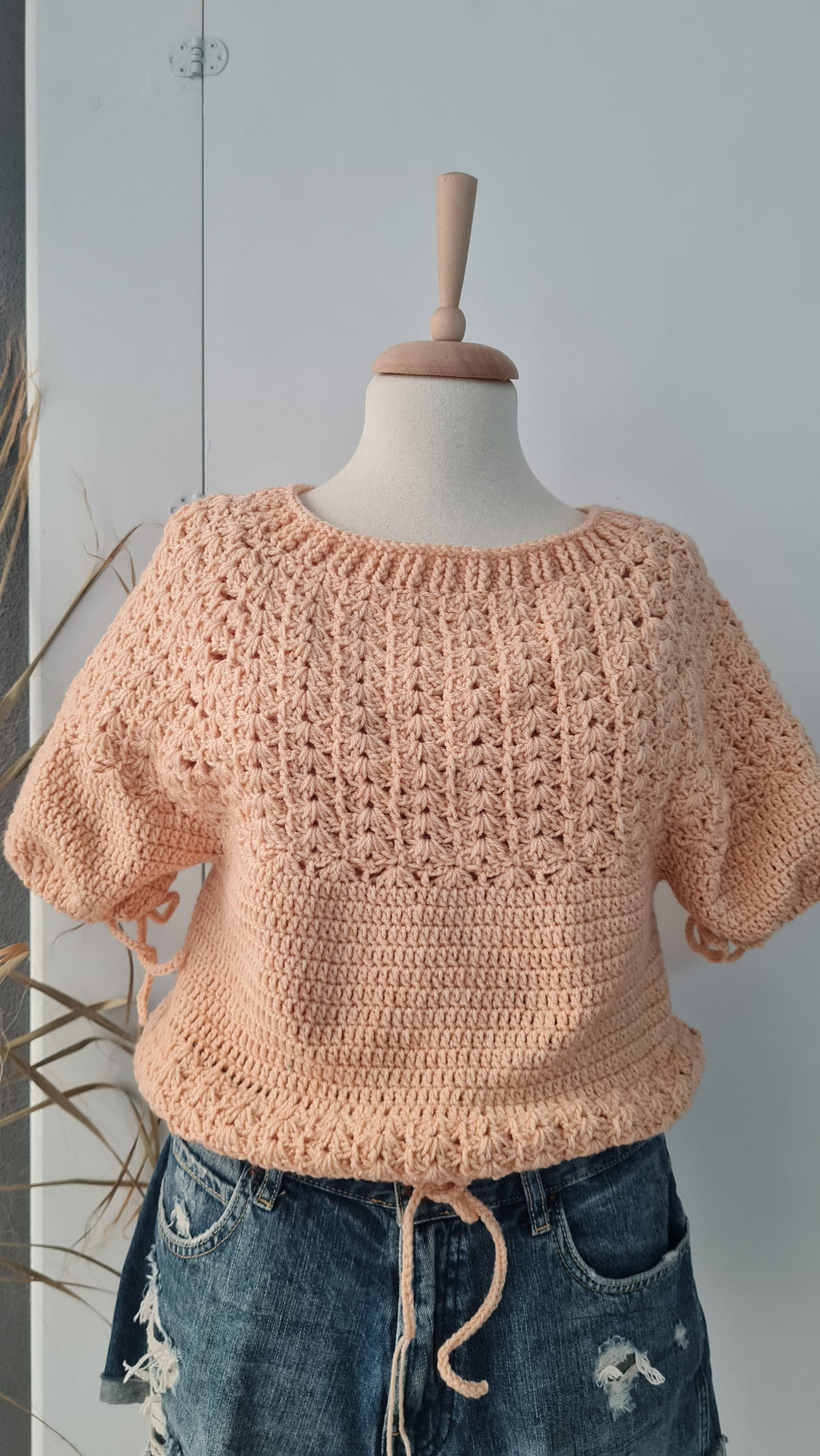 Crochet Top Pattern: Easy Ballon Sleeve Summer Sweater (PDF Pattern)