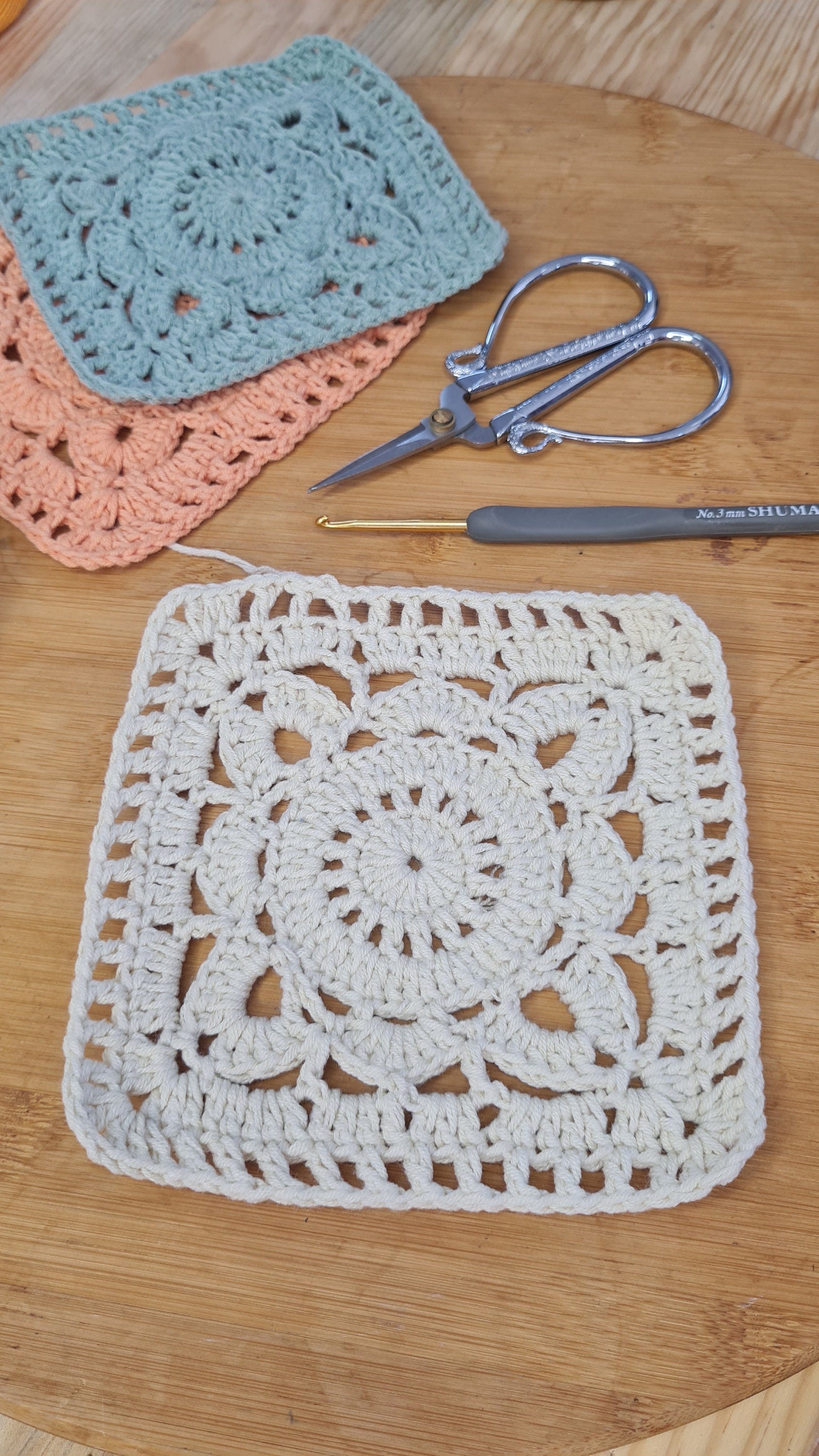 Vintage Crochet Square Pattern: Motif for Blanket, Top, Cardigan (PDF Download)
