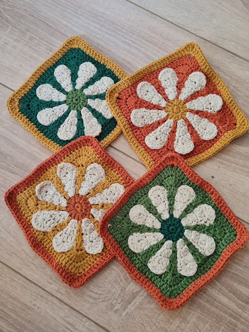 3D Flower Crochet Square Pattern: Daisy Motif (Digital Download)