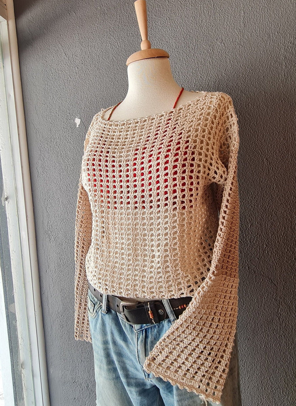 Crochet Mesh Top Pattern, Beginner Summer Sweater (PDF Pattern)