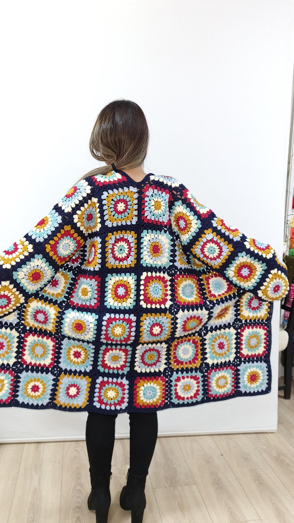Crochet Granny Square Cardigan Pattern: Modern Unisex Sweater (PDF Pattern)