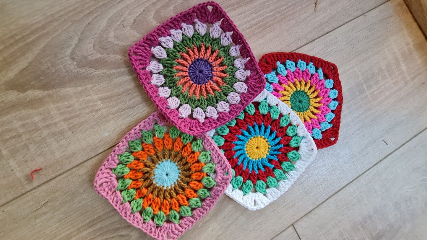 Granny Square Crochet Pattern: Five Modern Motifs (PDF Download)