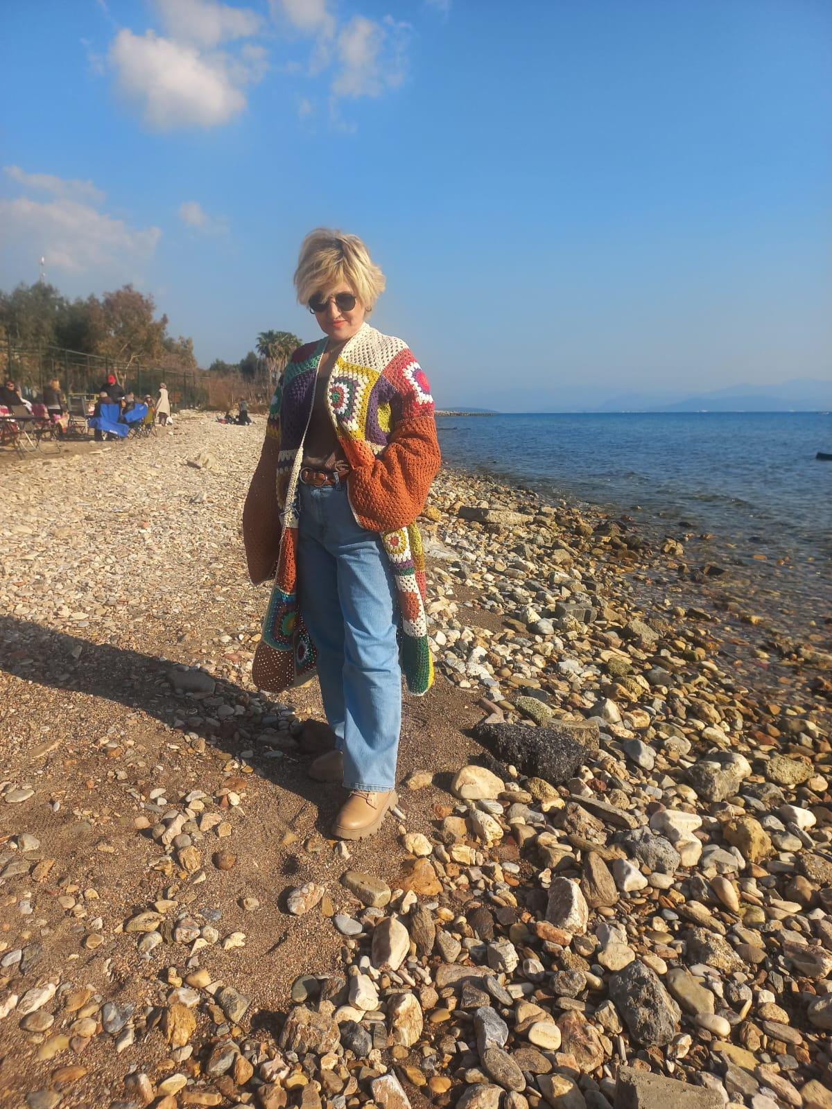 Crochet Granny Square Cardigan: Colorful Boho Festival Coat