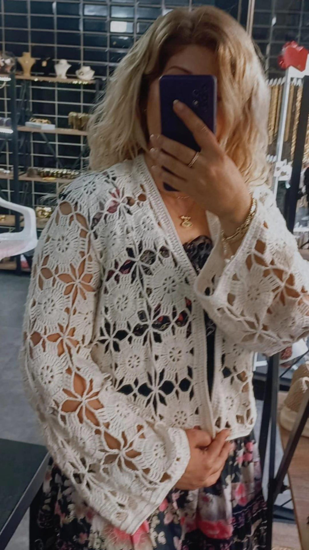 Crochet Flower Cardigan Pattern (PDF): Modern Granny Square Top