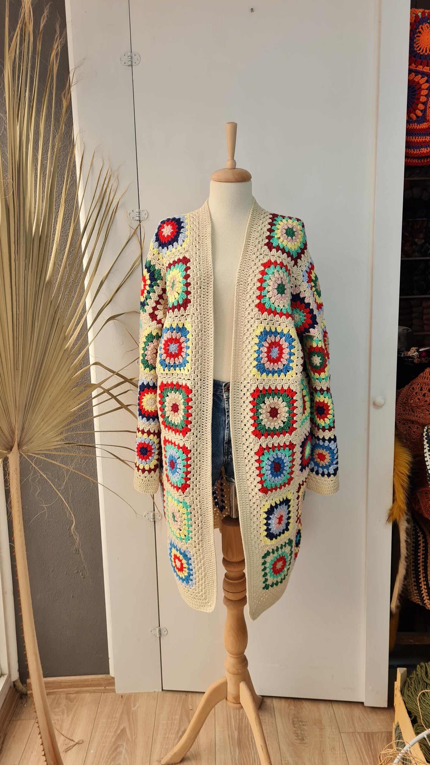 Crochet Granny Square Cardigan Pattern: Modern Unisex Sweater (PDF Pattern)