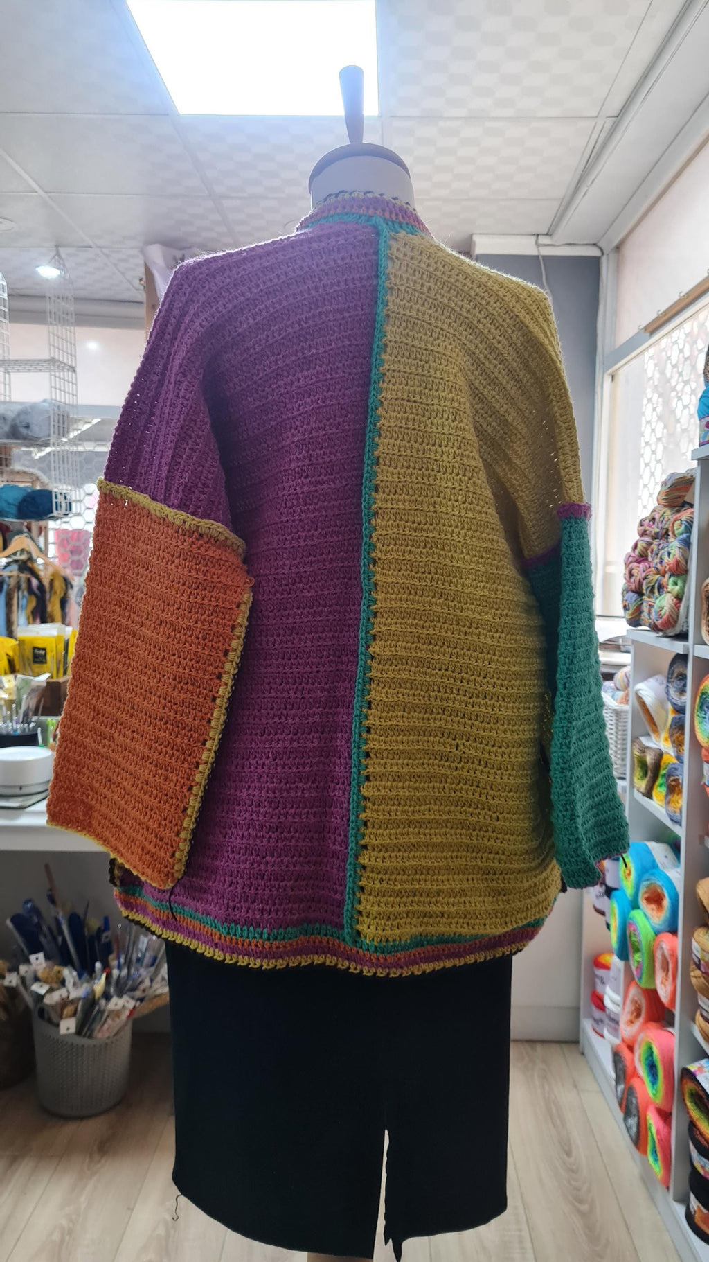 Crochet Boho Cardigan: Multicolor Kimono Sweater, Festival Fashion