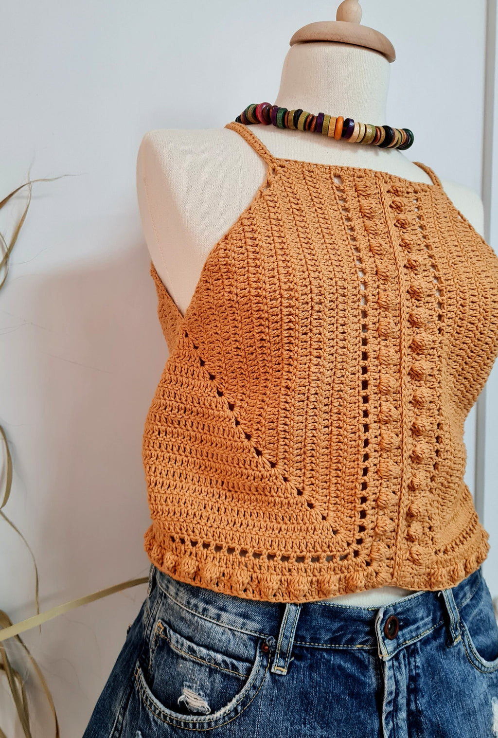 Crochet Halter Top Pattern, Boho Summer Crop Top (PDF Pattern)