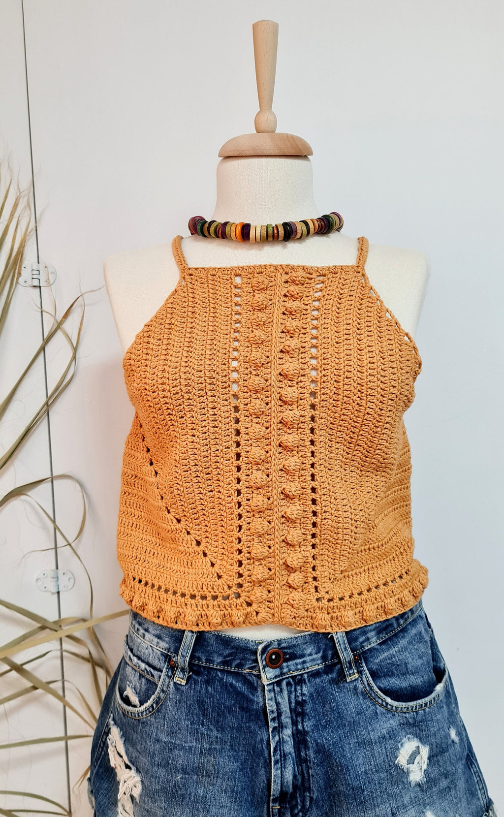 Crochet Halter Top Pattern, Boho Summer Crop Top (PDF Pattern)