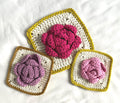 Crochet Rose Motif Pattern: Floral Square for Blanket, Quilt (PDF Pattern)