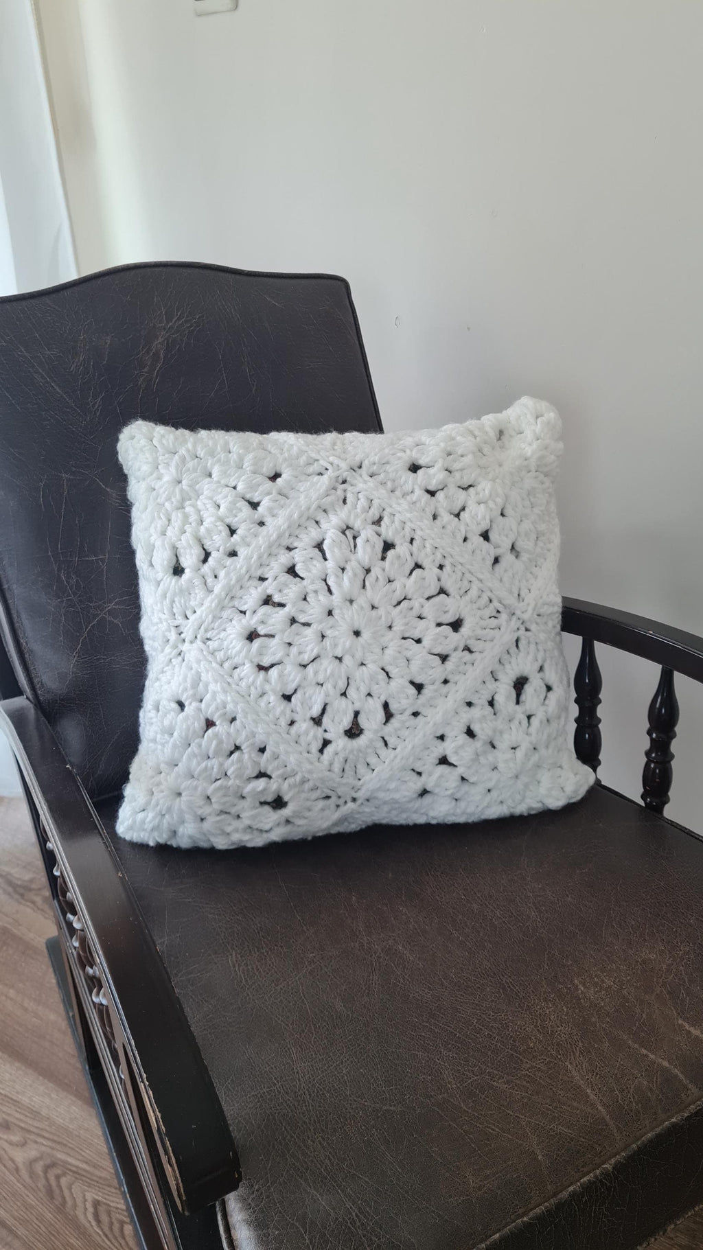 Chunky Crochet Pillow Pattern: Rose & Sunburst Motifs (PDF Pattern)