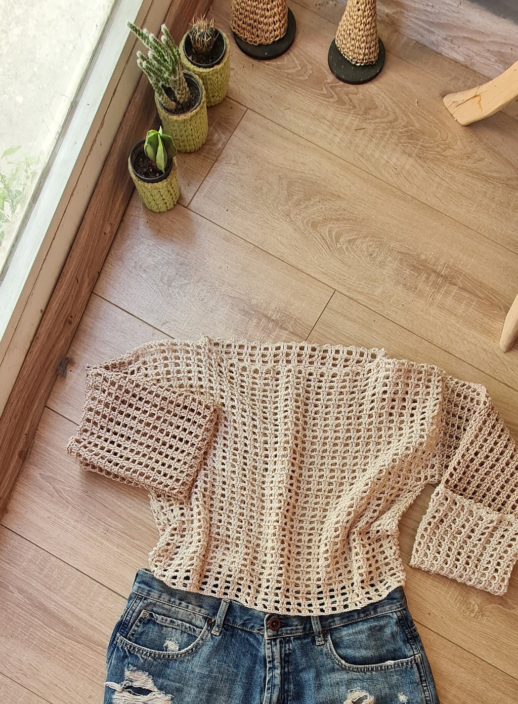 Crochet Mesh Top Pattern, Beginner Summer Sweater (PDF Pattern)
