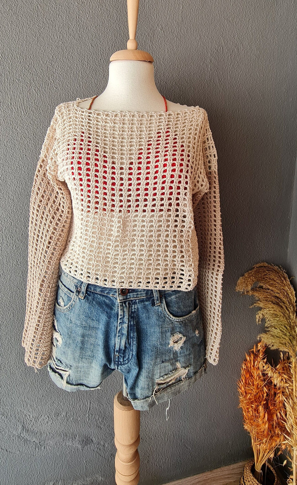 Crochet Mesh Top Pattern, Beginner Summer Sweater (PDF Pattern)