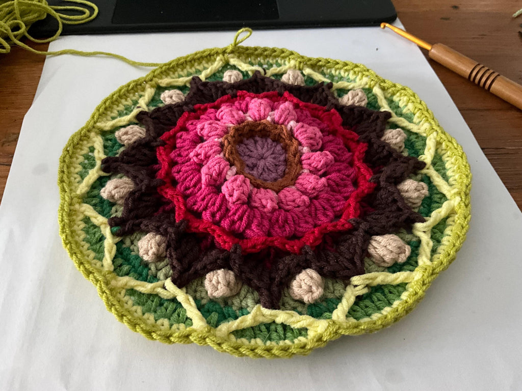 Mandala Bloom Granny Square Crochet Pattern: Boho Mosaic Motif (PDF Pattern)