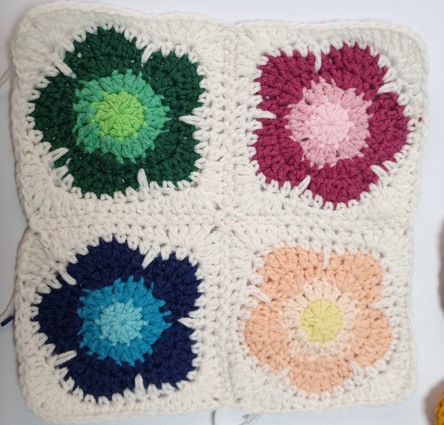 Flower Crochet Square Pattern, Granny Square Motif (Digital Download)