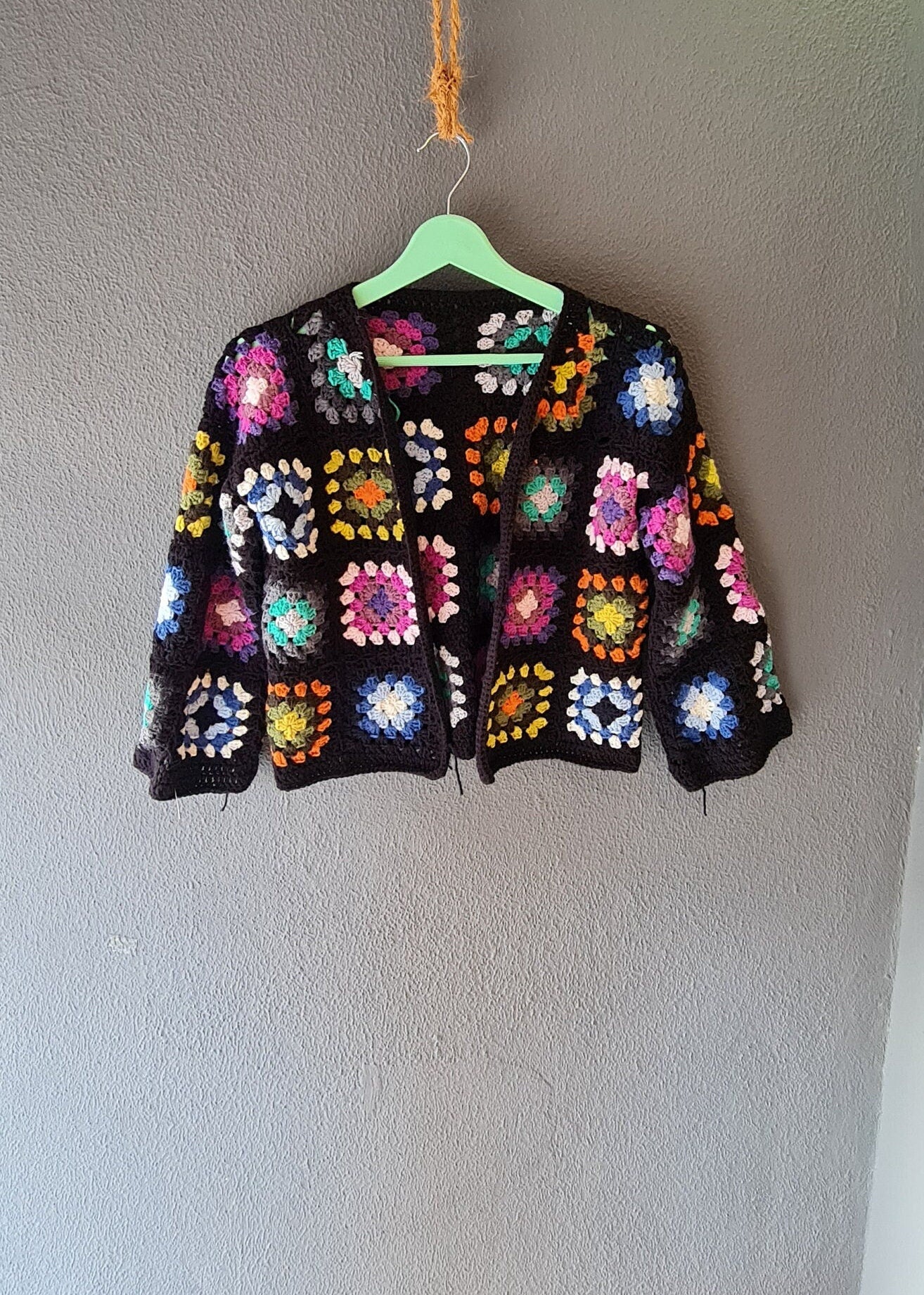 Crochet Granny Square Jacket Pattern: Boho Patchwork Cardigan (PDF)