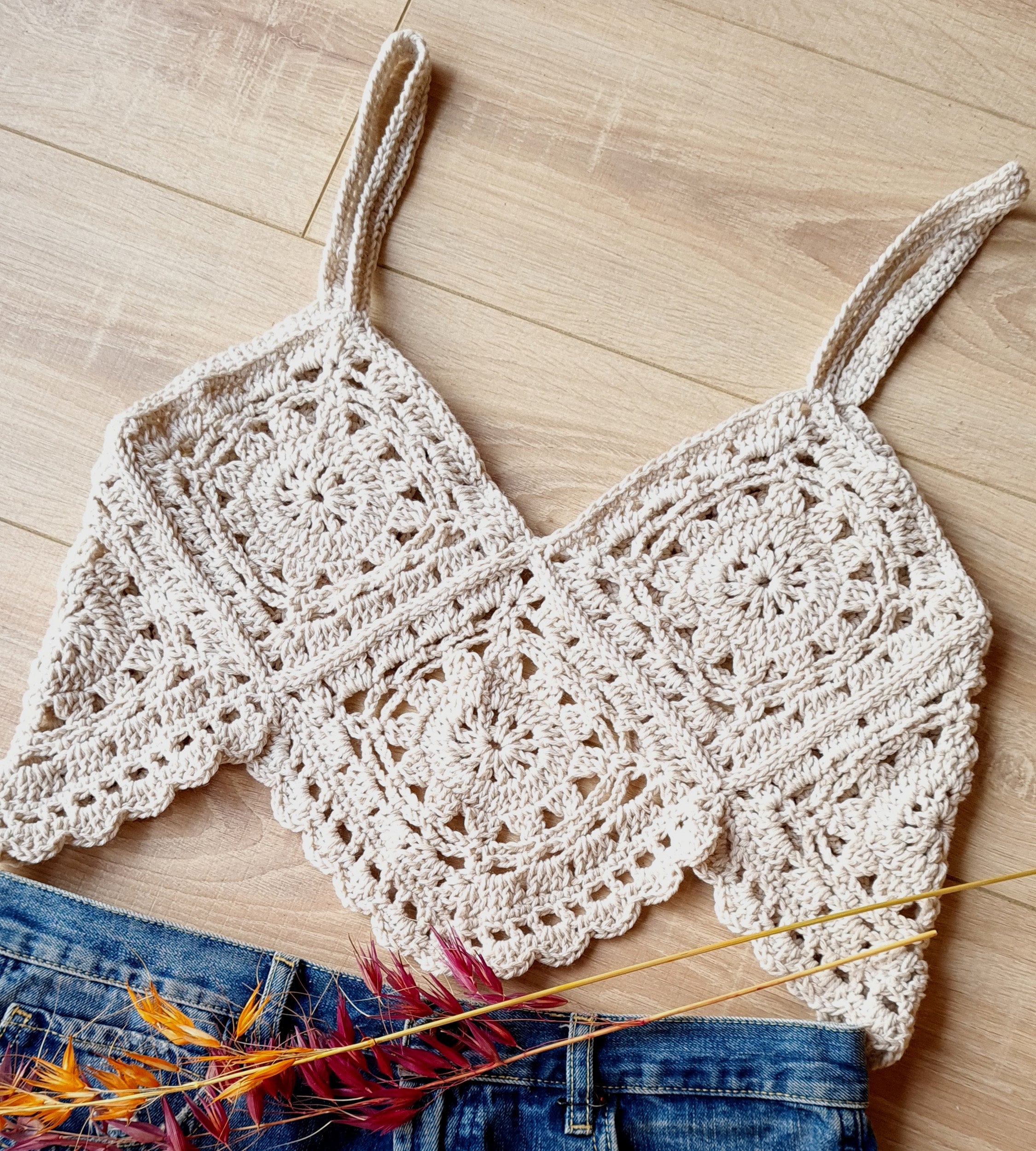 Crochet Easy Boho Tank Top Pattern in PDF File with Crochet Planner Gift, Crochet Granny Square Top Pattern; Modern Crochet Pattern