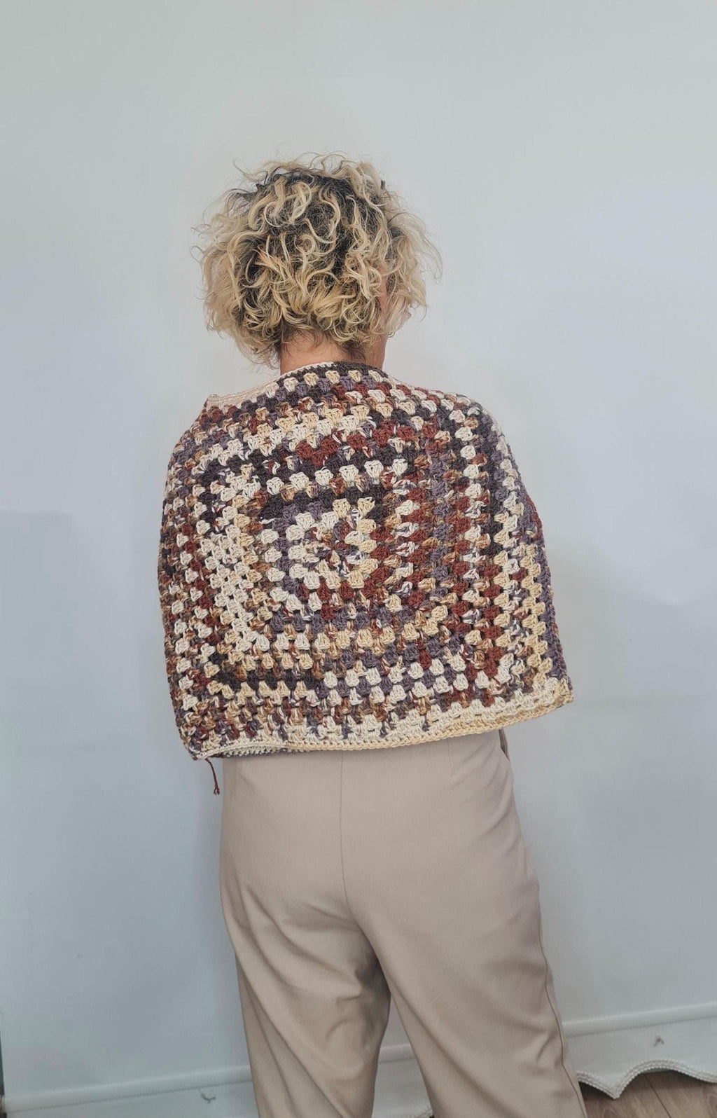 Handmade Alpaca Wool Crochet Pullover: Lightweight Warm Sweater