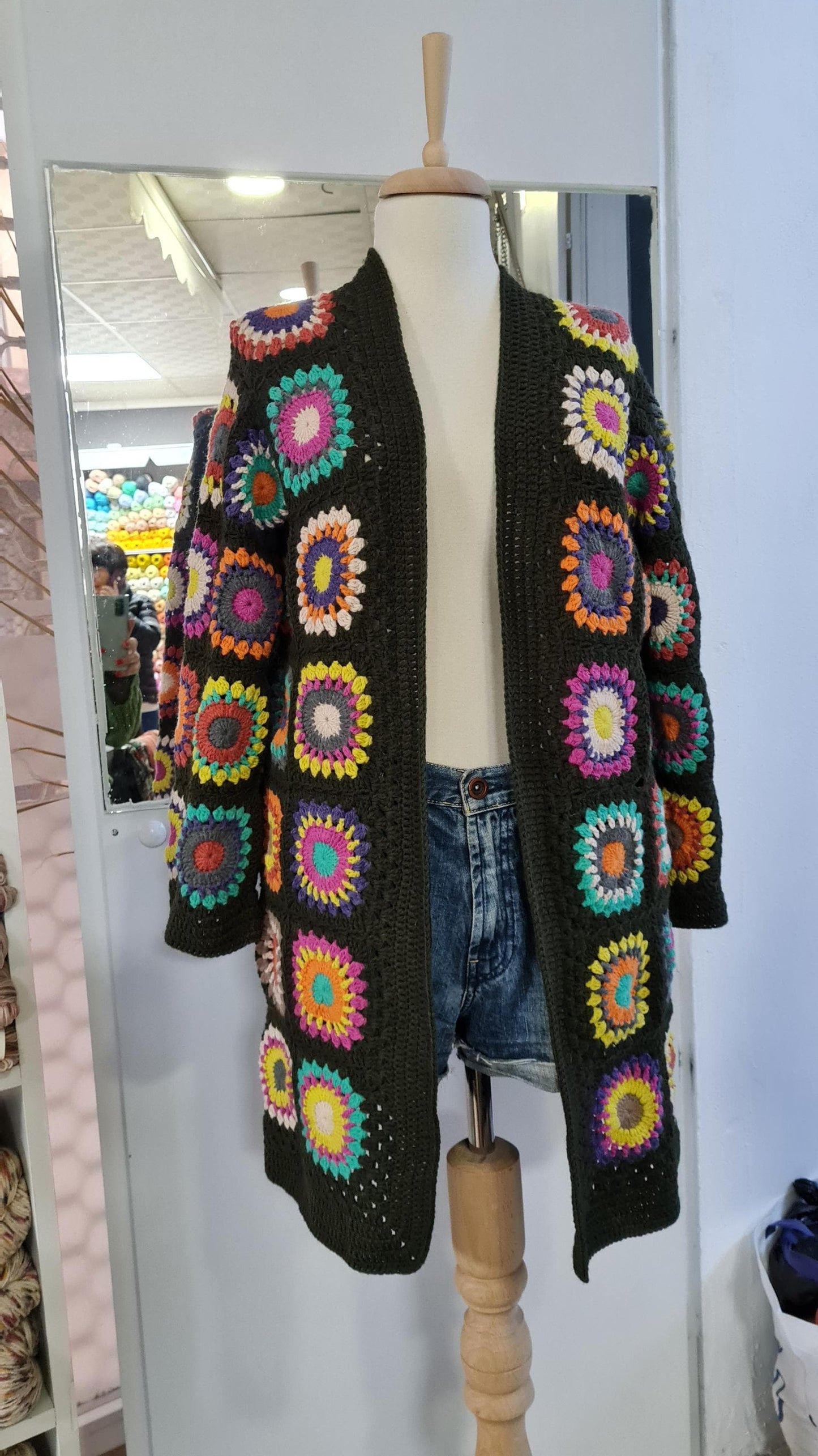Crochet Granny Square Cardigan Pattern: Modern Unisex Sweater (PDF Pattern)
