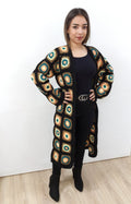 Crochet Granny Square Cardigan: Boho Cotton Afghan Coat