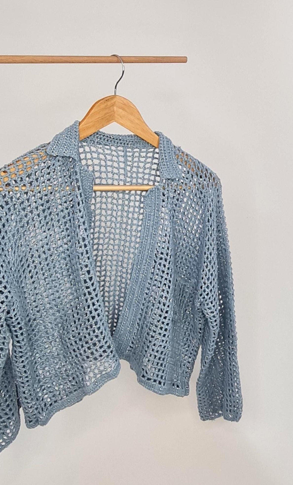 Crochet Mesh Shirt Pattern, Unisex Jacket, Planner Gift (Digital Download)