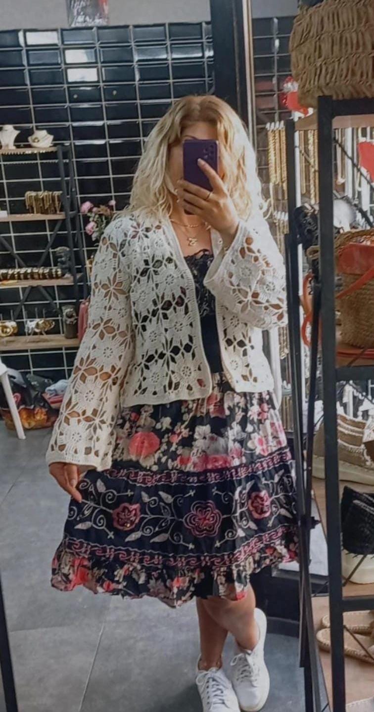 Crochet Flower Cardigan Pattern (PDF): Modern Granny Square Top