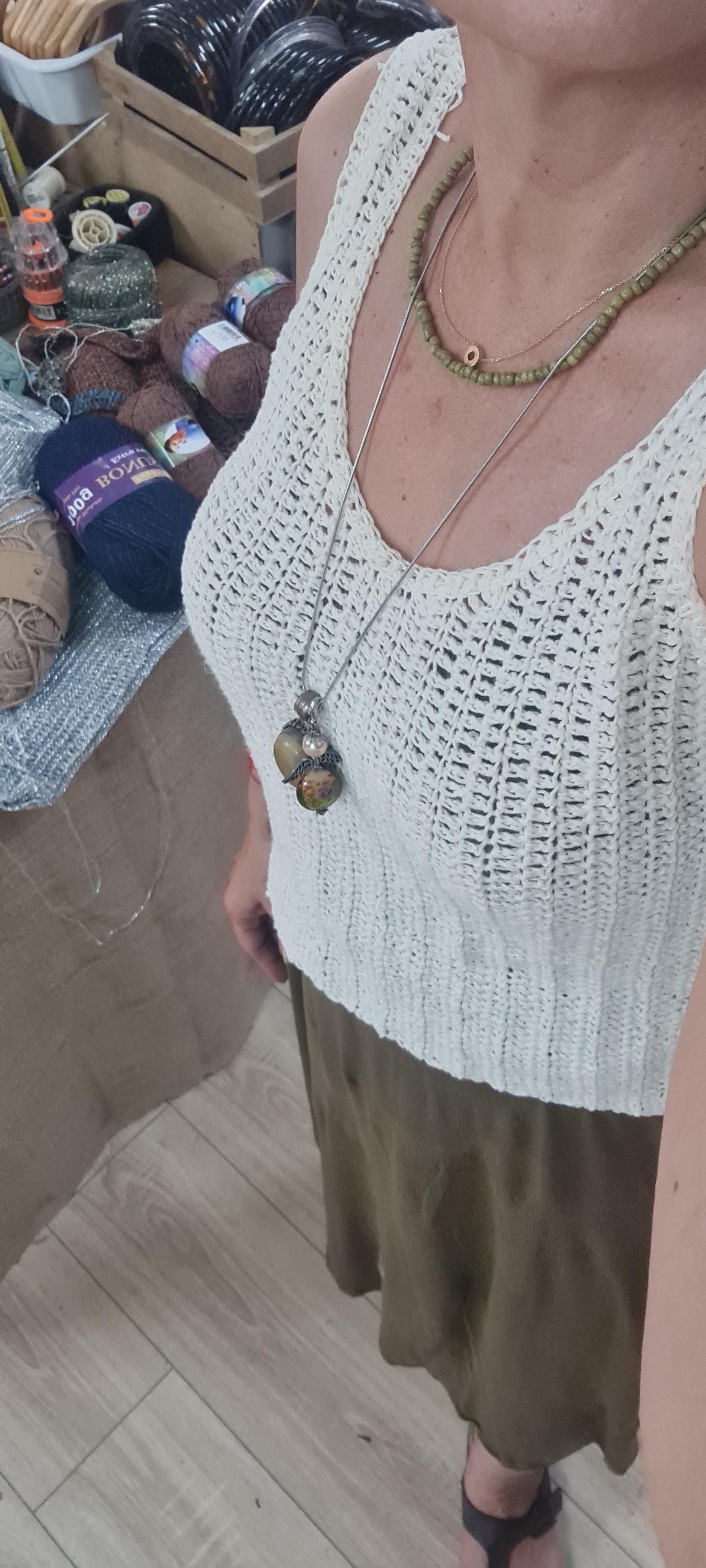 Linen Crochet Tank Top Pattern: Beginner V-Neck Crop Top (S-XL)