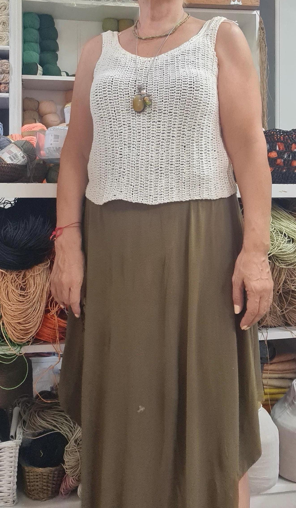 Linen Crochet Tank Top Pattern: Beginner V-Neck Crop Top (S-XL)