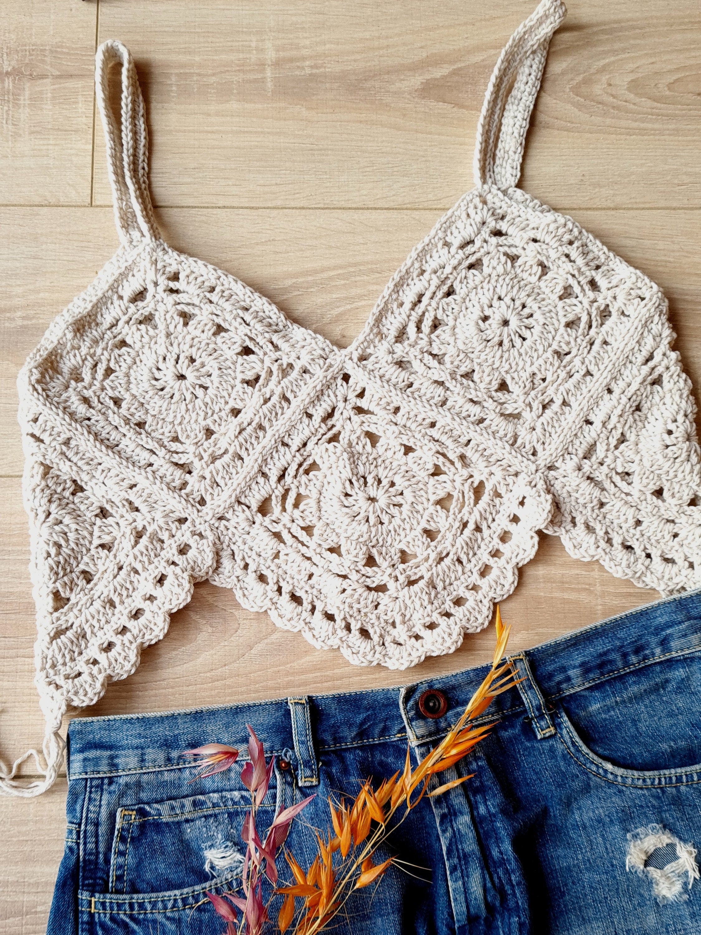 Crochet Easy Boho Tank Top Pattern in PDF File with Crochet Planner Gift, Crochet Granny Square Top Pattern; Modern Crochet Pattern