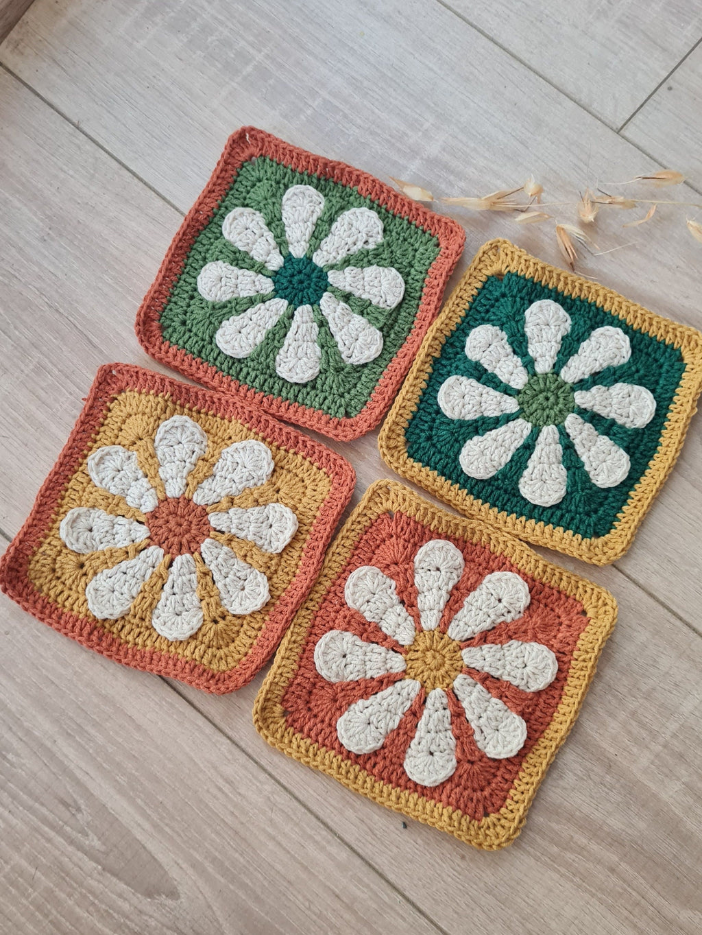 3D Flower Crochet Square Pattern: Daisy Motif (Digital Download)