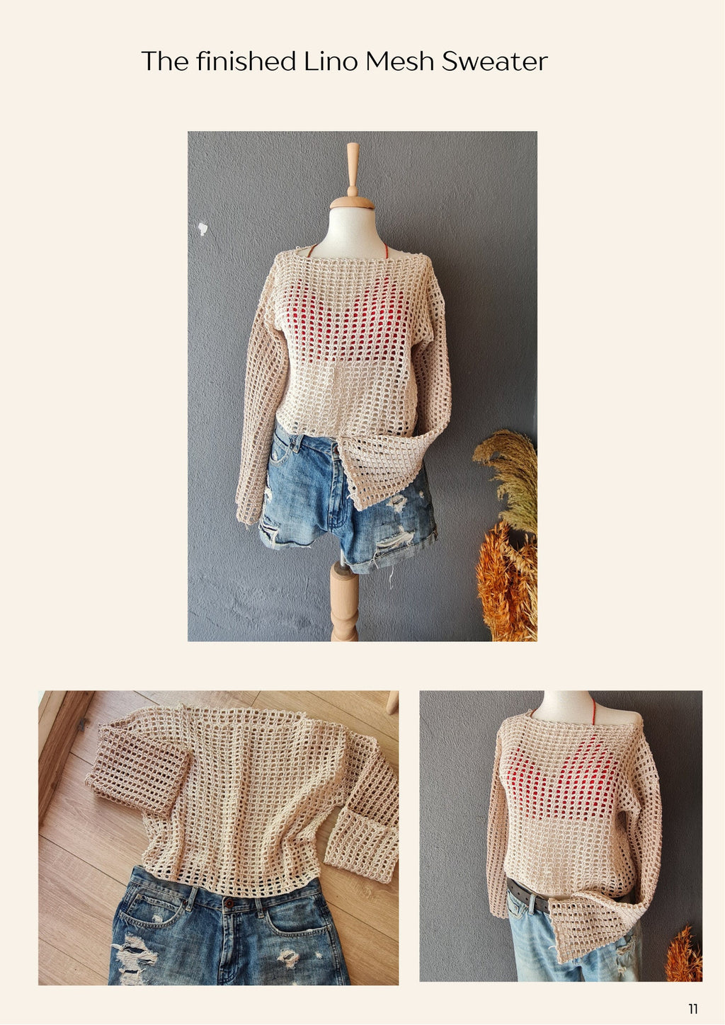 Crochet Mesh Top Pattern, Beginner Summer Sweater (PDF Pattern)