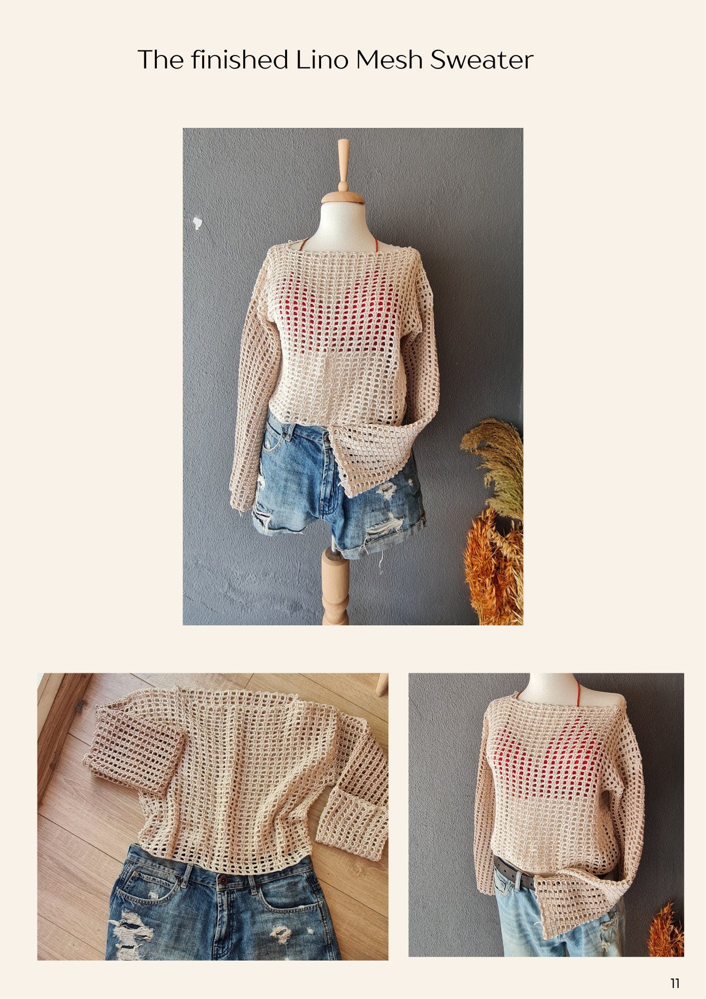 Crochet Mesh Top Pattern, Beginner Summer Sweater (PDF Pattern)