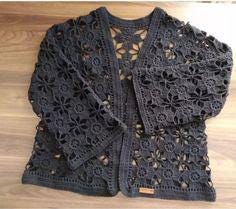 Crochet Flower Cardigan Pattern (PDF): Modern Granny Square Top