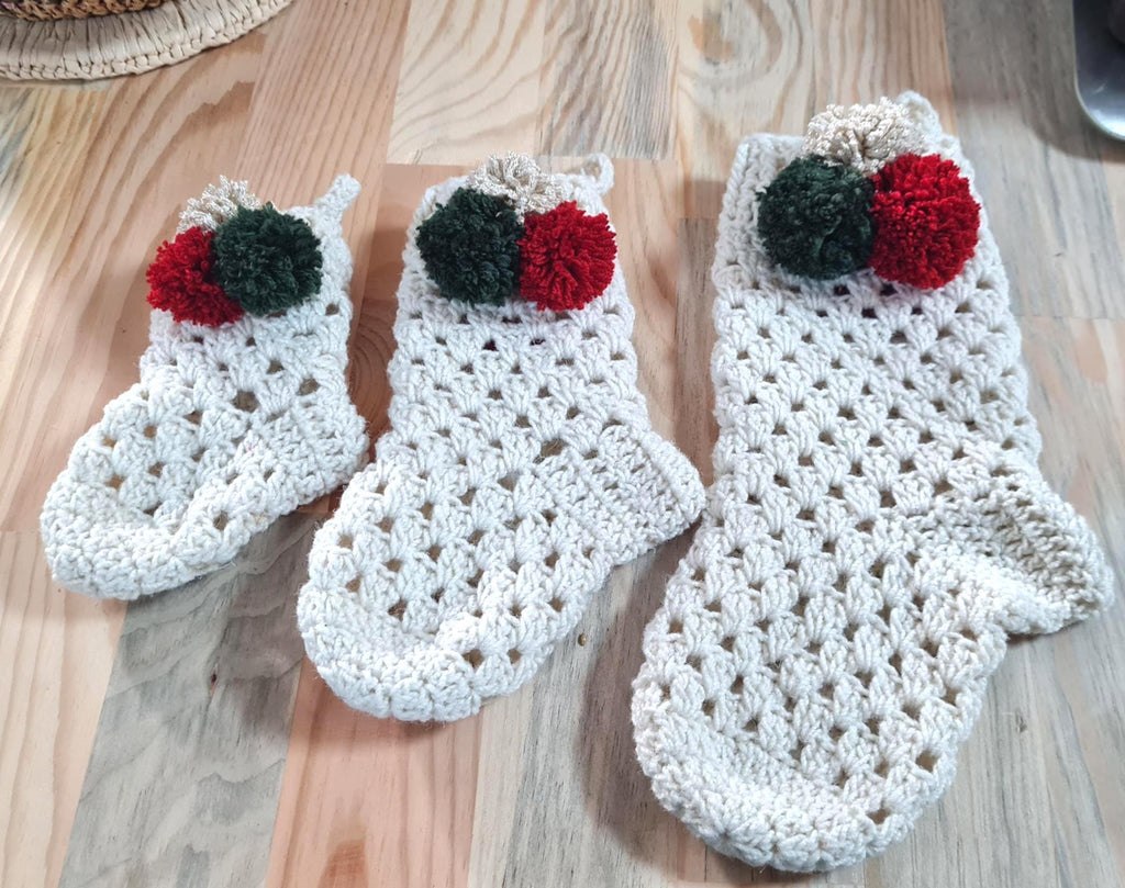 Christmas Crochet Stocking Pattern,  Easy Holiday Decor (PDF Download), Festive Stocking, 3 size, Granny Motif