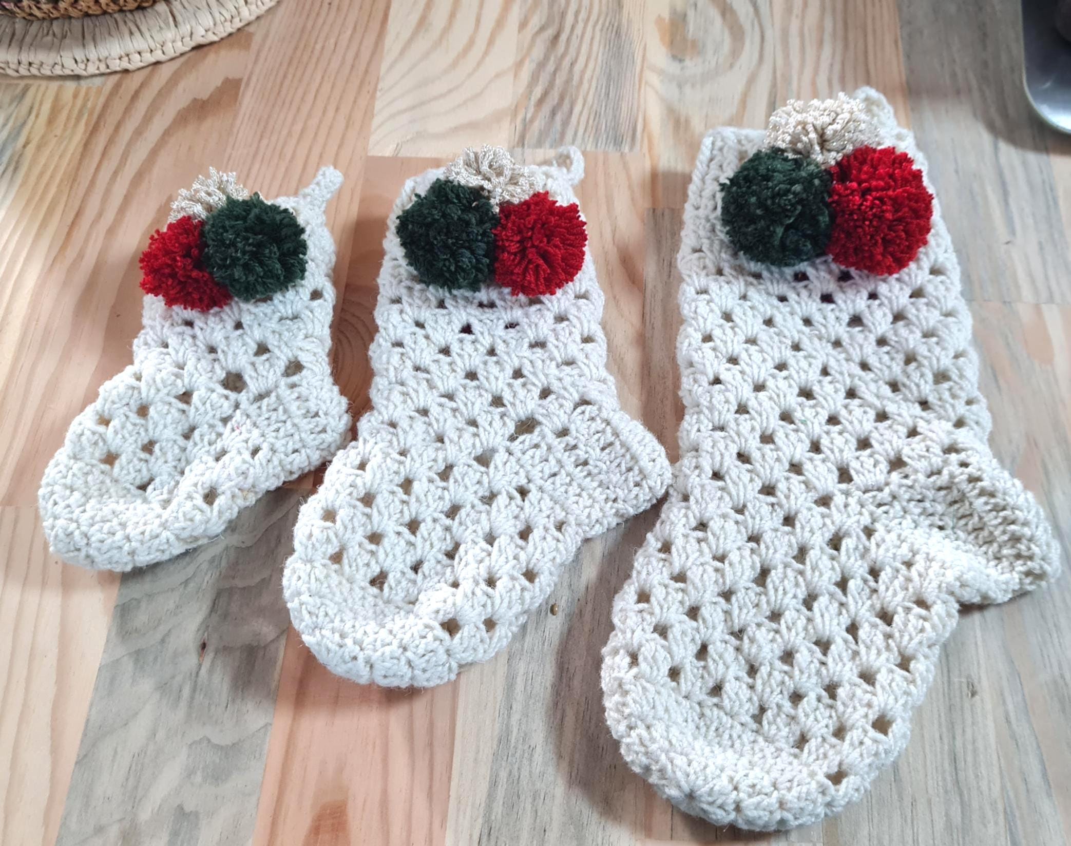 Christmas Crochet Stocking Pattern,  Easy Holiday Decor (PDF Download), Festive Stocking, 3 size, Granny Motif