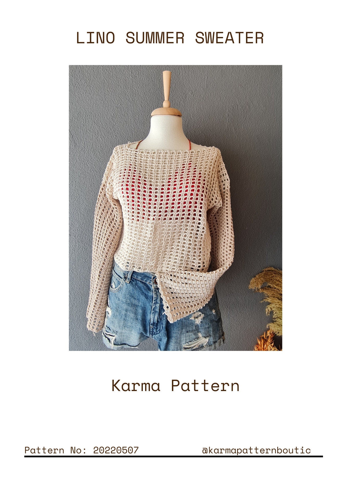 Crochet Mesh Top Pattern, Beginner Summer Sweater (PDF Pattern)