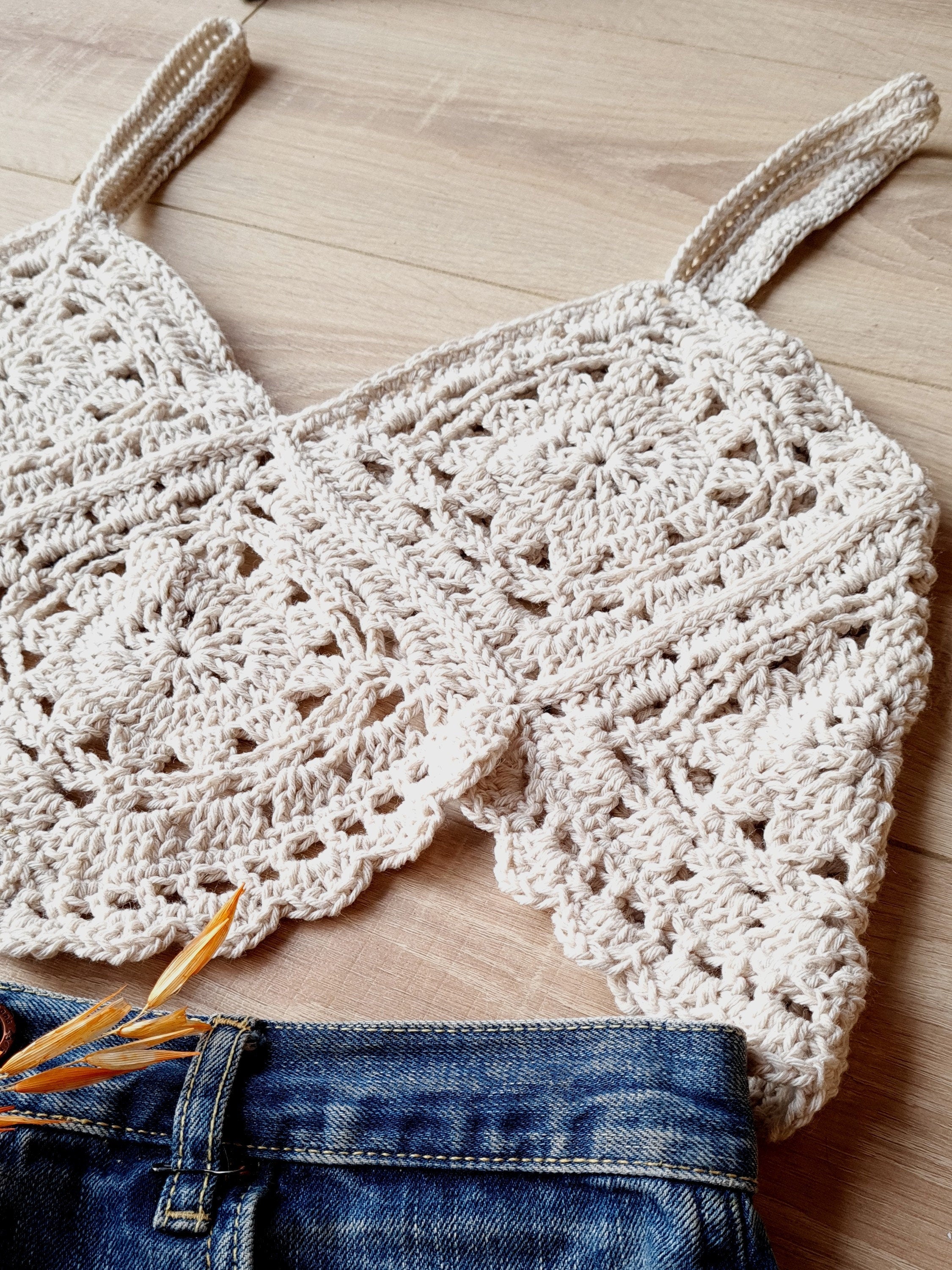 Crochet Easy Boho Tank Top Pattern in PDF File with Crochet Planner Gift, Crochet Granny Square Top Pattern; Modern Crochet Pattern