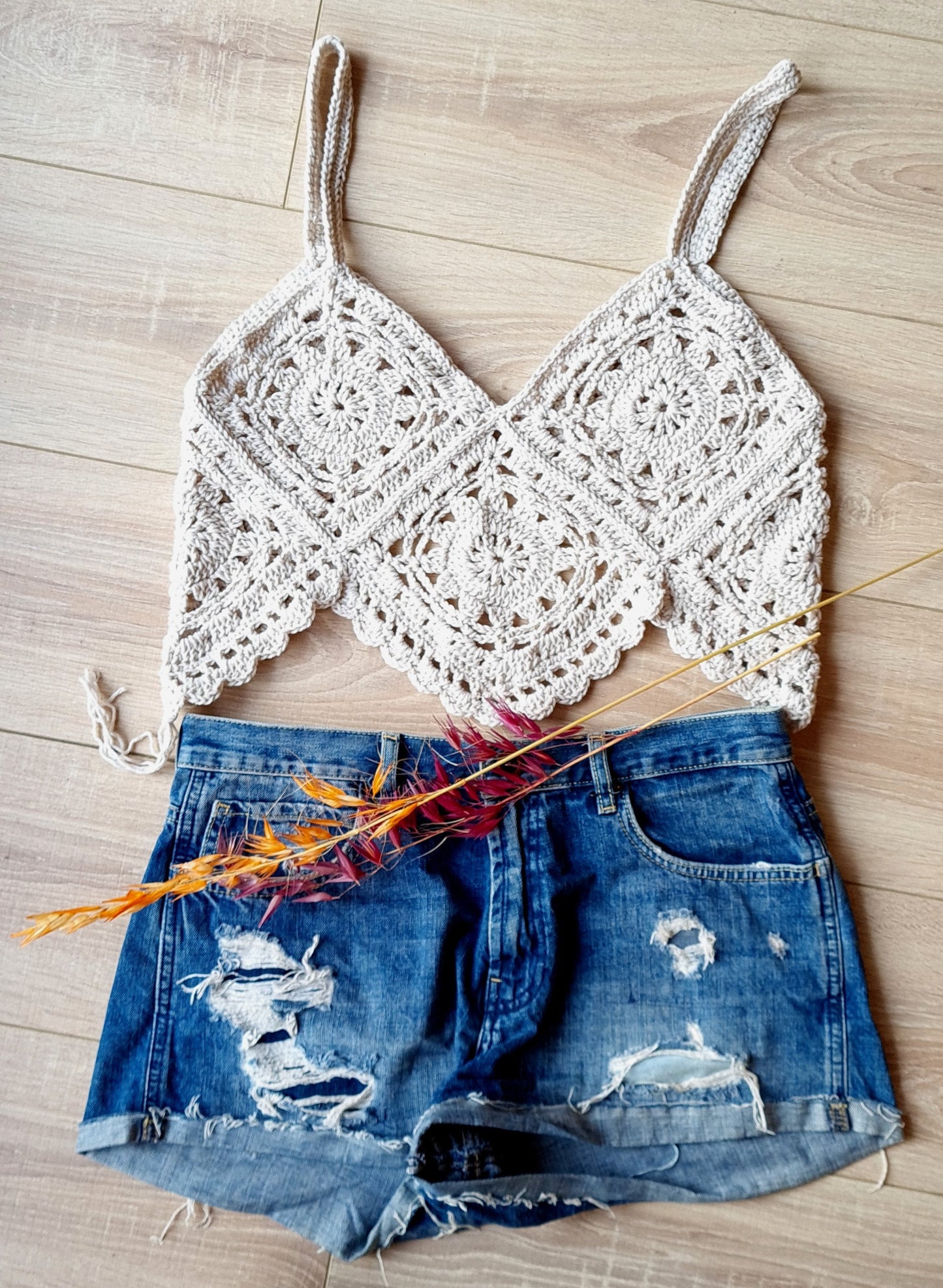 Crochet Easy Boho Tank Top Pattern in PDF File with Crochet Planner Gift, Crochet Granny Square Top Pattern; Modern Crochet Pattern