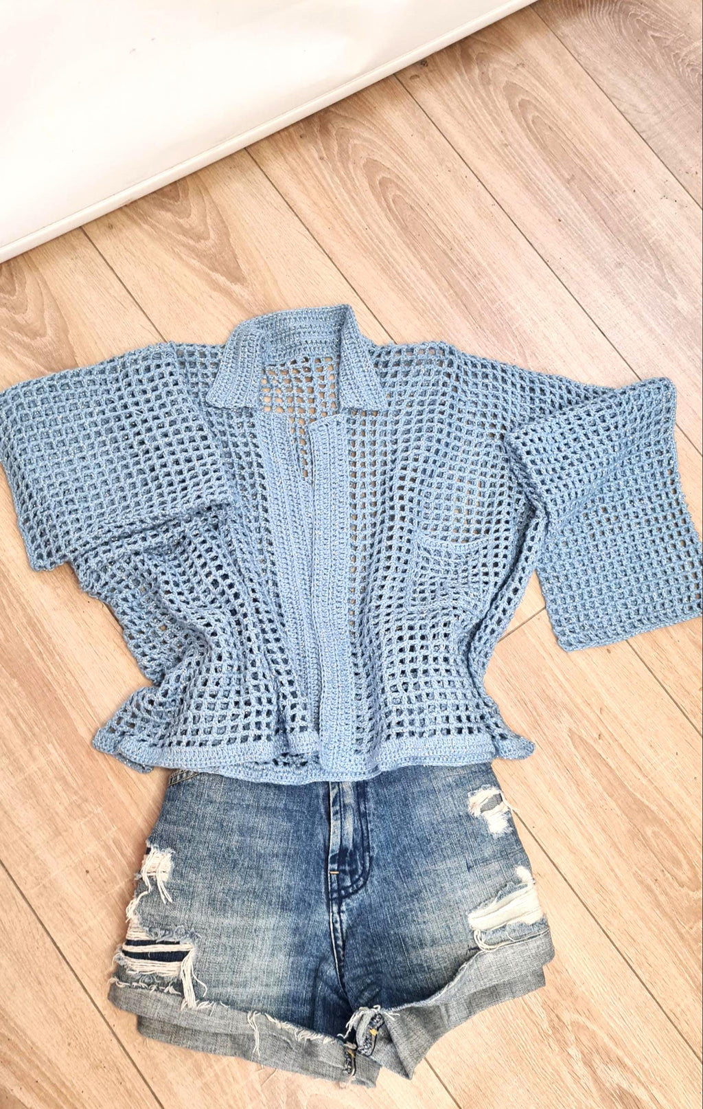 Crochet Mesh Shirt Pattern, Unisex Jacket, Planner Gift (Digital Download)