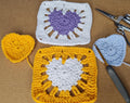 Crochet Heart Square Pattern: Modern Motif PDF (Crochet Planner Gift Included)