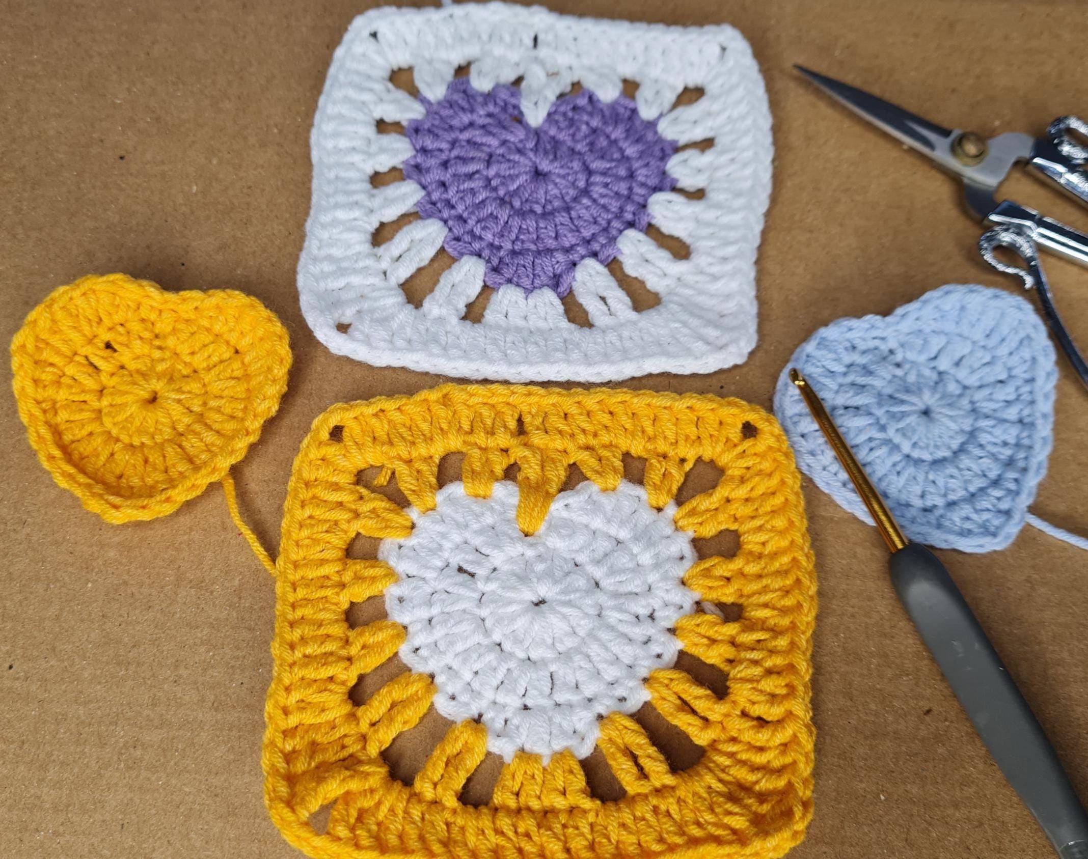 Crochet Heart Square Pattern: Modern Motif PDF (Crochet Planner Gift Included)