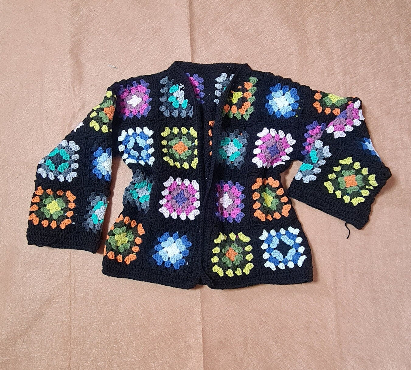Crochet Granny Square Jacket Pattern: Boho Patchwork Cardigan (PDF)