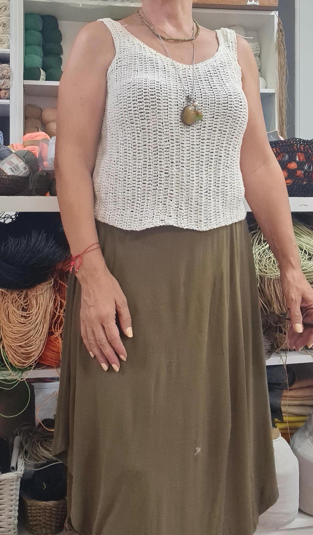 Linen Crochet Tank Top Pattern: Beginner V-Neck Crop Top (S-XL)