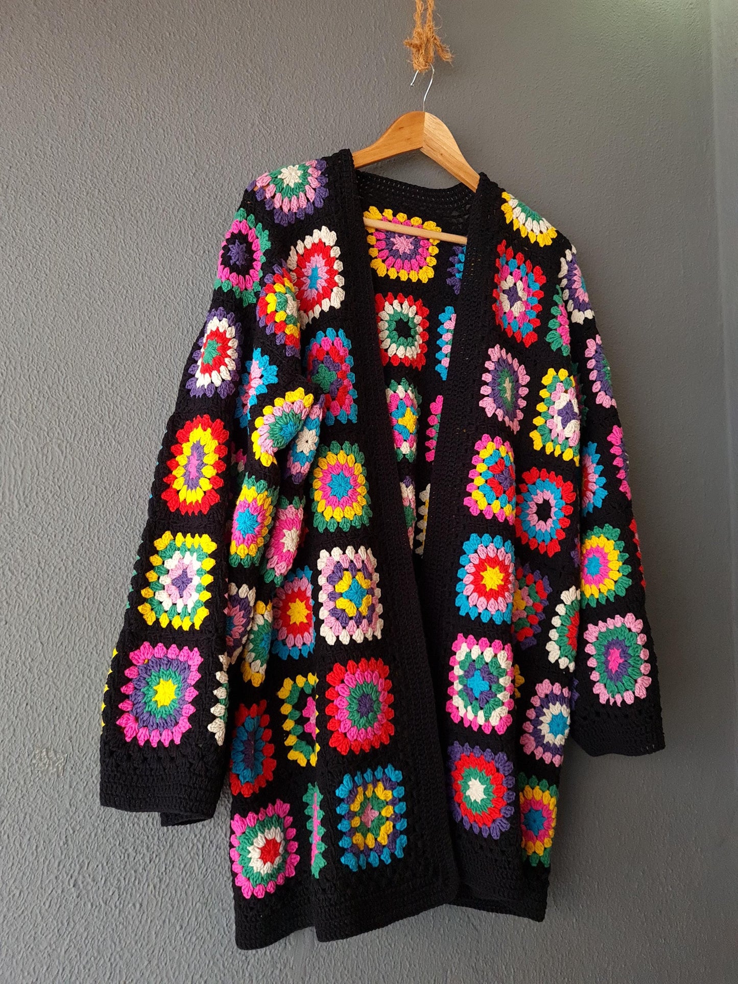 Crochet Granny Square Cardigan Pattern: Modern Unisex Sweater (PDF Pattern)