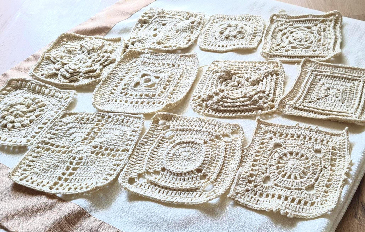 Crochet Square Motif Pattern: 11 Unique Granny Squares (PDF Download)